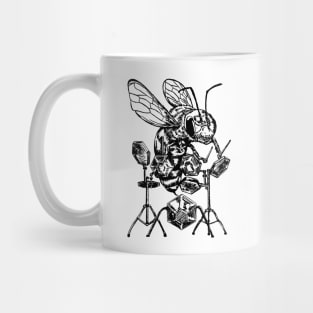 SEEMBO Bee Playing Drums Drummer Drumming Musician Fun Band Mug